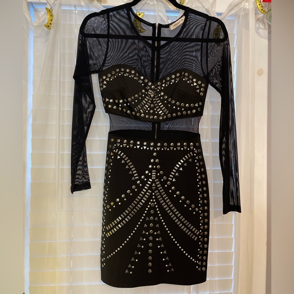 Arden B black stretch dress with embellishment. Size XS